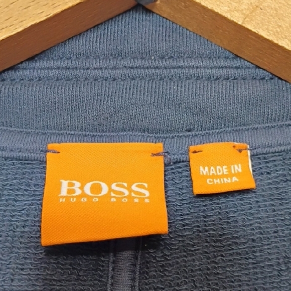 Hugo Boss Mens Navy Blue Blazer Cardigan Jacket Size Small 100% Cotton - Picture 2 of 10